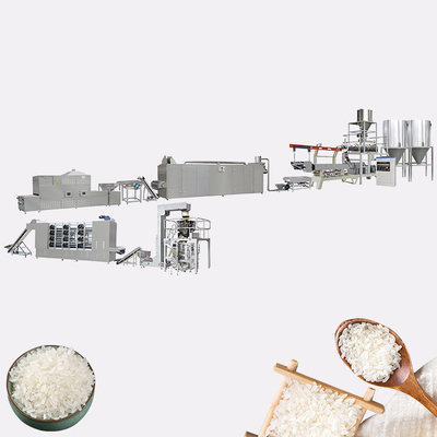 línea de transformación artificial del arroz 60kw extrusor de tornillo doble multifuncional